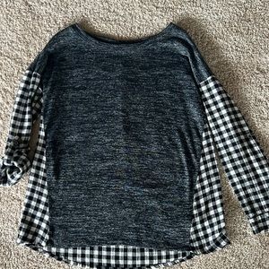 Stitch Fix Staccato brand Women’s Small Long sleeve shirt. Plaid Mixed material